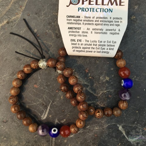 Protection du bracelet (cornaline, amethyste, mauvais oeil)