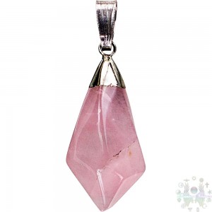 Pendentifs forme de diamant  quartz rose  -0,5"-1,25"