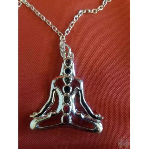 Pendentif - metal - bouddha chakra 1,5"h a/c chaine